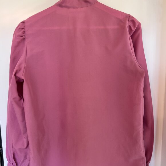 Vintage Pink Prime Time Long Sleeve Blouse with Neck Tie - Picture 8 of 11